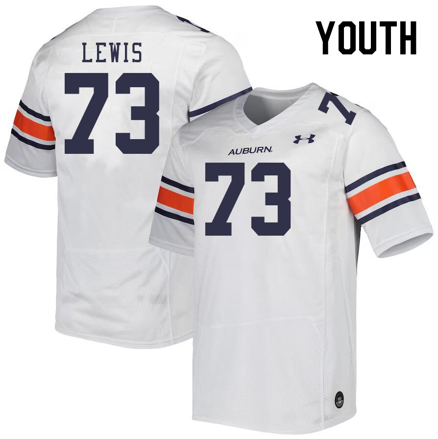 Youth #73 Percy Lewis Auburn Tigers College Football Jerseys Stitched-White